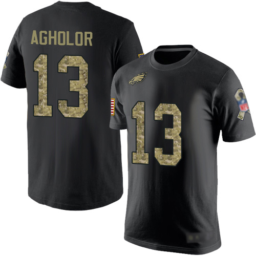 Men Philadelphia Eagles #13 Nelson Agholor Black Camo Salute to Service NFL T Shirt